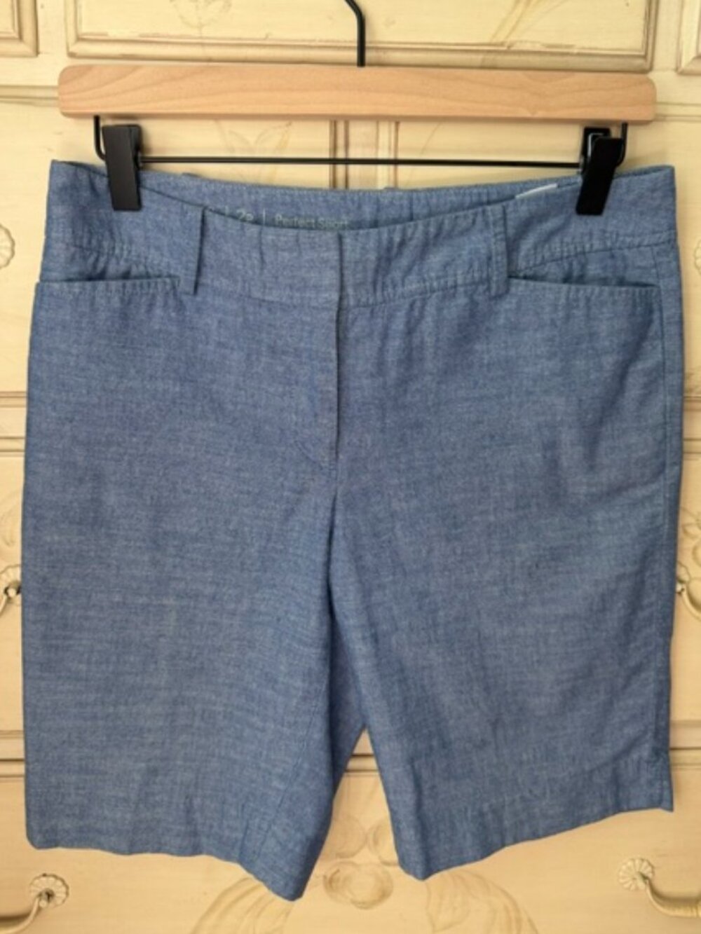 Talbots Blue Chambray Bermuda Shorts- size 2P